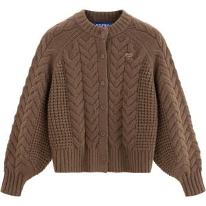 image:imageAelfric Eden Chunky Cardigan Sweaters for Women Oversized Cable Knit Open Front Cardigans Long Sleeve Crewneck Trendy OutfitsBrown