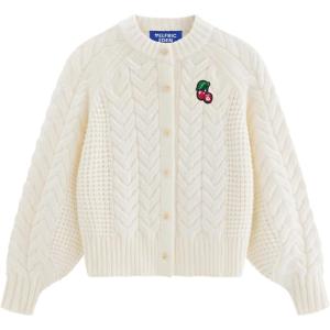 image:imageAelfric Eden Chunky Cardigan Sweaters for Women Oversized Cable Knit Open Front Cardigans Long Sleeve Crewneck Trendy OutfitsWhite Cherry