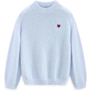 image:imageAelfric Eden Fuzzy Soft Sweaters Mohair Oversized Solid Sweaters Mock Neck Knit Casual Pullover Trendy Outfits BlueBlue