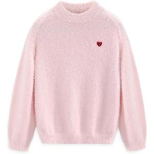 image:imageAelfric Eden Fuzzy Soft Sweaters Mohair Oversized Solid Sweaters Mock Neck Knit Casual Pullover Trendy Outfits BluePink
