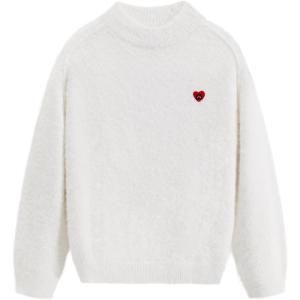 image:imageAelfric Eden Fuzzy Soft Sweaters Mohair Oversized Solid Sweaters Mock Neck Knit Casual Pullover Trendy Outfits BlueWhite