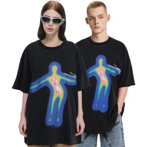 image:imageAelfric Eden Graphic Washed TShirts for Men Oversized Short Sleeve Tee Unisex Casual Streetwear Tops01black