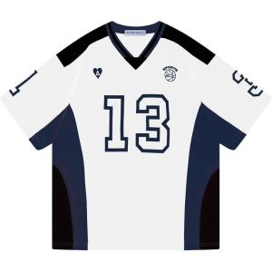 image:imageAelfric Eden Jersey Shirts Color Blocking VNeck Tee Oversized Vintage T Shirt Short Sleeve Casual Summer TopsWhite