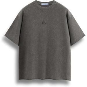 image:imageAelfric Eden Mens Oversized T Shirt Heavyweight Cotton Shirts Washed Vintage Tees Short Sleeve TopsDark Grey