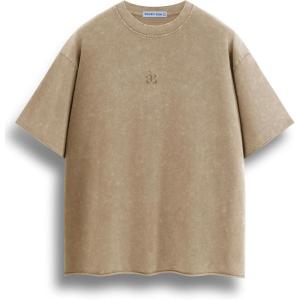 image:imageAelfric Eden Mens Oversized T Shirt Heavyweight Cotton Shirts Washed Vintage Tees Short Sleeve TopsKhaki