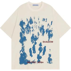 image:imageAelfric Eden Oversized Graphic Tees Unisex Graffiti Print Shirts Inkjet Tee TopApricot