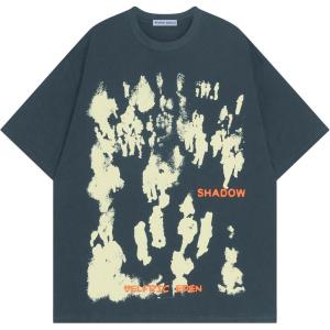image:imageAelfric Eden Oversized Graphic Tees Unisex Graffiti Print Shirts Inkjet Tee TopDark Blue