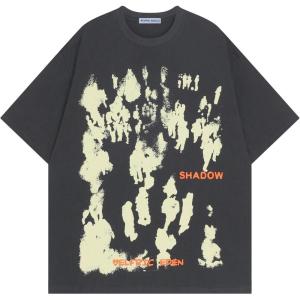 image:imageAelfric Eden Oversized Graphic Tees Unisex Graffiti Print Shirts Inkjet Tee TopGrey