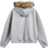 image:imageAelfric Eden Faux Fur Collar Boxy Zip Up Hoodie Y2K Couple Hooded Sweatshirt Retro Streetwear JacketGrey