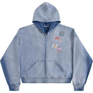 image:imageAelfric Eden Badge Graphic Vintage Acid Wash Boxy Zip Up Hoodie Unisex Streetwear Hooded Sweatshirt with Pockets