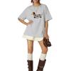 image:imageAelfric Eden Mens Oversized Graphic Tees Dog Embroidery Casual Women Tshirts Short Sleeve Top Cotton Cute Tee ShirtGrey