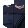 image:imageAelfric Eden Mens Oversized Graphic Tees Dog Embroidery Casual Women Tshirts Short Sleeve Top Cotton Cute Tee ShirtNavy Blue
