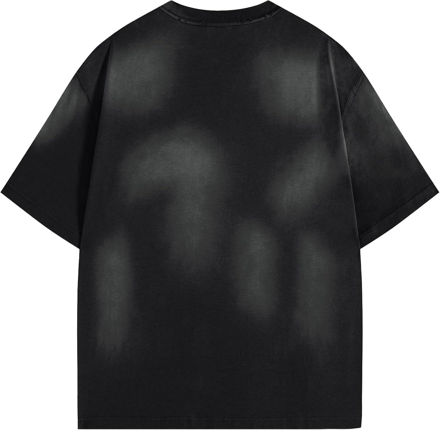image:imageAelfric Eden Unisex Oversized Color Block Tshirts Men Vintage Washed Tees Cotton Casual Short Sleeve TopsBlack