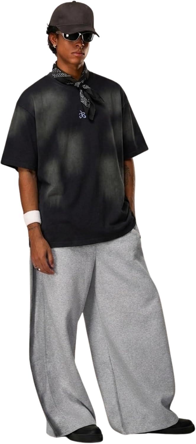 image:imageAelfric Eden Unisex Oversized Color Block Tshirts Men Vintage Washed Tees Cotton Casual Short Sleeve TopsBlack