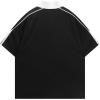 image:imageAelfric Eden Mens Vintage Letter Polo Tee Oversized Button Collar Graphic Patchwork T Shirt Short Sleeve Summer TopsBlack