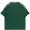 image:imageAelfric Eden Mens Vintage Letter Polo Tee Oversized Button Collar Graphic Patchwork T Shirt Short Sleeve Summer TopsGreen