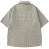 image:imageAelfric Eden Mens Button Down Plaid Shirts Short Sleeve Oversized Polo Tee Lightweight Vintage T Shirts UnisexBrwon