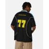 image:imageAelfric Eden Mens Jersey Shirts Stripe 7 Football Jersey Graphic Oversized V Neck Tees Short Sleeve T ShirtsBlack