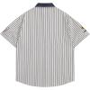image:imageAelfric Eden Mens Striped Denim Collar Shirts Short Sleeve Button Down Polo Shirt Vintage Casual Summer Beach ShirtsBeige