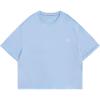 image:imageAelfric Eden Cropped T Shirts for Women Boxy Tee Roll Hem Solid Basic Crop Tops Crewneck Short Sleeve TeesLight Blue
