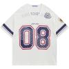 image:imageAelfric Eden Jersey Shirts for Women Y2k Oversized V Neck Graphic Tees Football Number Streetwear T Shirt TopsWhite
