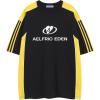 image:imageAelfric Eden Oversized Graphic Tees Men Contrast Color Speedway Racing Tee Unisex Streetwear Tshirt Patchwork Polo TeeYellow