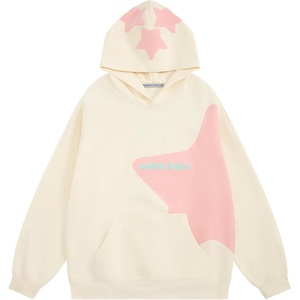 image:imageAelfric Eden Star Graphic Hoodies Print Hoodie Unisex Oversized Hooded Sweatshirt Long Sleeve Pocket PulloverBeige