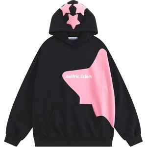 image:imageAelfric Eden Star Graphic Hoodies Print Hoodie Unisex Oversized Hooded Sweatshirt Long Sleeve Pocket PulloverBlack