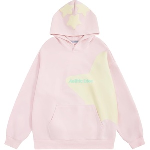 image:imageAelfric Eden Star Graphic Hoodies Print Hoodie Unisex Oversized Hooded Sweatshirt Long Sleeve Pocket PulloverPink