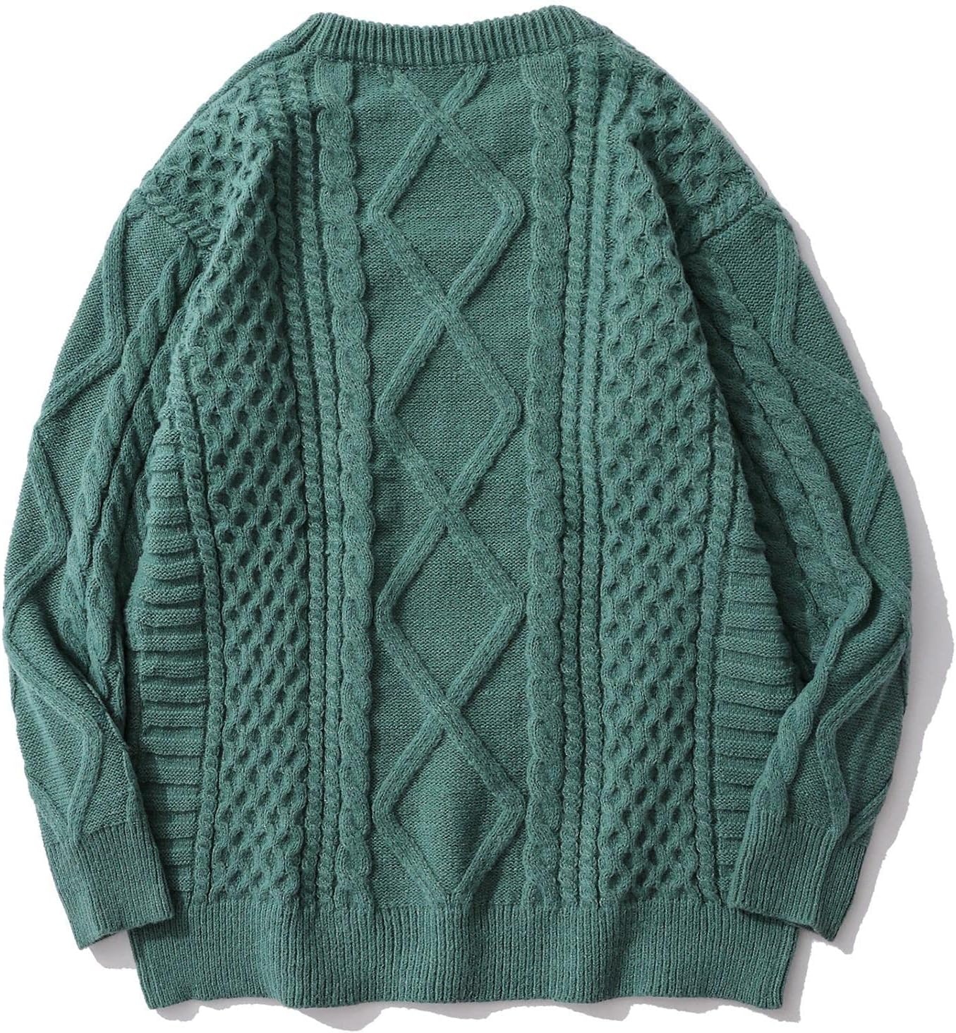 image:imageAelfric Eden Cable Knit Sweater Women Vintage Chunky Cream Sweater Men Woven Crewneck Knitted Pullover greenhttpstcorpamazoncomV1281694436overview