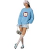 image:imageAelfric Eden Apple Graphic Cropped Sweater Fuzzy Soft Mohair Oversized Solid Knit Casual Pullover Trendy OutfitsBlue