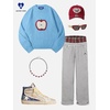 image:imageAelfric Eden Apple Graphic Cropped Sweater Fuzzy Soft Mohair Oversized Solid Knit Casual Pullover Trendy OutfitsBlue