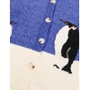 image:imageAelfric Eden Cardigan Sweater Open Front Knit Cardigans Penguin Graphic Color Blocking Sweaters Y2k OutfitsBlue