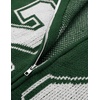 image:imageAelfric Eden Cardigan Sweaters for Women Zip Up Oversized Knit Cardigans Long Sleeve Contrast Color Number Sweater CoatGreen