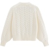 image:imageAelfric Eden Chunky Cardigan Sweaters for Women Oversized Cable Knit Open Front Cardigans Long Sleeve Crewneck Trendy OutfitsWhite Cherries