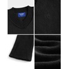 image:imageAelfric Eden Cropped Sweater for Women VNeck Flare Sleeve Crop Sweater Oversized Pullover Jumper Knit TopsBlack