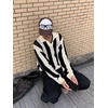 image:imageAelfric Eden Mens Striped Crochet Fall Sweaters Vinatge V Neck Pullover Sweater Long Sleeve Knit Textured SweaterBlack
