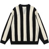 image:imageAelfric Eden Mens Striped Crochet Fall Sweaters Vinatge V Neck Pullover Sweater Long Sleeve Knit Textured SweaterBlack