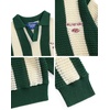 image:imageAelfric Eden Mens Striped Crochet Fall Sweaters Vinatge V Neck Pullover Sweater Long Sleeve Knit Textured SweaterGreen