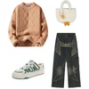 image:imageAelfric Eden Oversized Sweater 90s Vintage Cable Knit Long Sleeve Women Heavy Crewneck PulloverKhaki