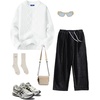 image:imageAelfric Eden Oversized Sweater 90s Vintage Cable Knit Long Sleeve Women Heavy Crewneck PulloverWhite
