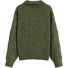 image:imageAelfric Eden Oversized Sweater Fake Two Classic Basic Polo V Neck Sweaters Casual Soft Knit Pullover Streetwear TopsGreen