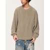 image:imageAelfric Eden Oversized Sweaters Mohair Furry Sweater Crewneck Knit Casual Soft Pullover 2024 Trendy OutfitsKhaki