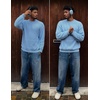 image:imageAelfric Eden Oversized Sweaters Mohair Furry Sweater Crewneck Knit Casual Soft Pullover 2024 Trendy OutfitsLight Blue