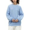 image:imageAelfric Eden Oversized Sweaters Mohair Furry Sweater Crewneck Knit Casual Soft Pullover 2024 Trendy OutfitsLight Blue