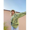 image:imageAelfric Eden Oversized Sweaters for Women Trendy Unisex Duck Graphic Knit Fall Sweater Streetwear Couple Crewneck PulloverGreen