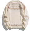 image:imageAelfric Eden Sweaters Fair Isle Sweater Vintage Soft Warm Casual Knit Pullover Long Sleeve Trendy OutfitsBeige