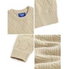 image:imageAelfric Eden Vintage Oversized Sweaters Crewneck Knit Pullover Baggy Loose Casual Cable Sweater 2025 Fall ClothesLight Khaki