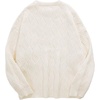 image:imageAelfric Eden Vintage Oversized Sweaters Crewneck Knit Pullover Baggy Loose Casual Cable Sweater 2025 Fall ClothesWhite