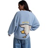 image:imageAelfric Eden Womens Goose Jacquard Sweater Oversized Sweaters Fuzzy Chunky Warm Pullover SweaterBlue